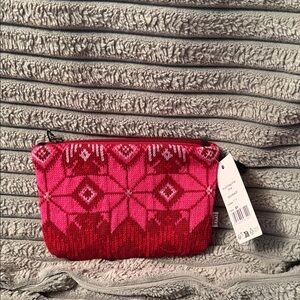 Dale of Norway Pink Red Knit Cosmetic Pouch